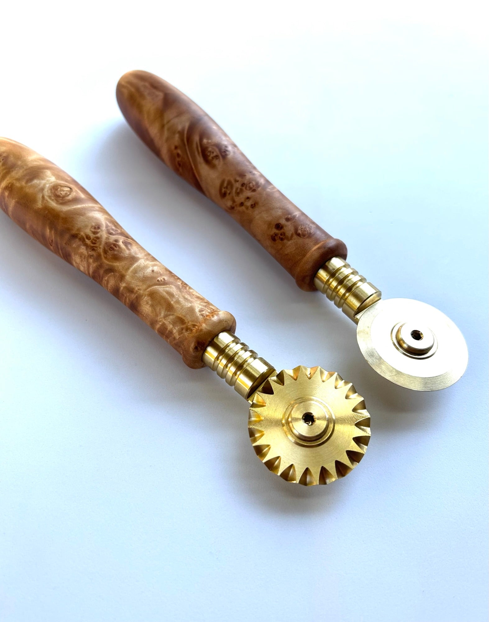 Nonna's cutters, brass & stainless pasta wheels