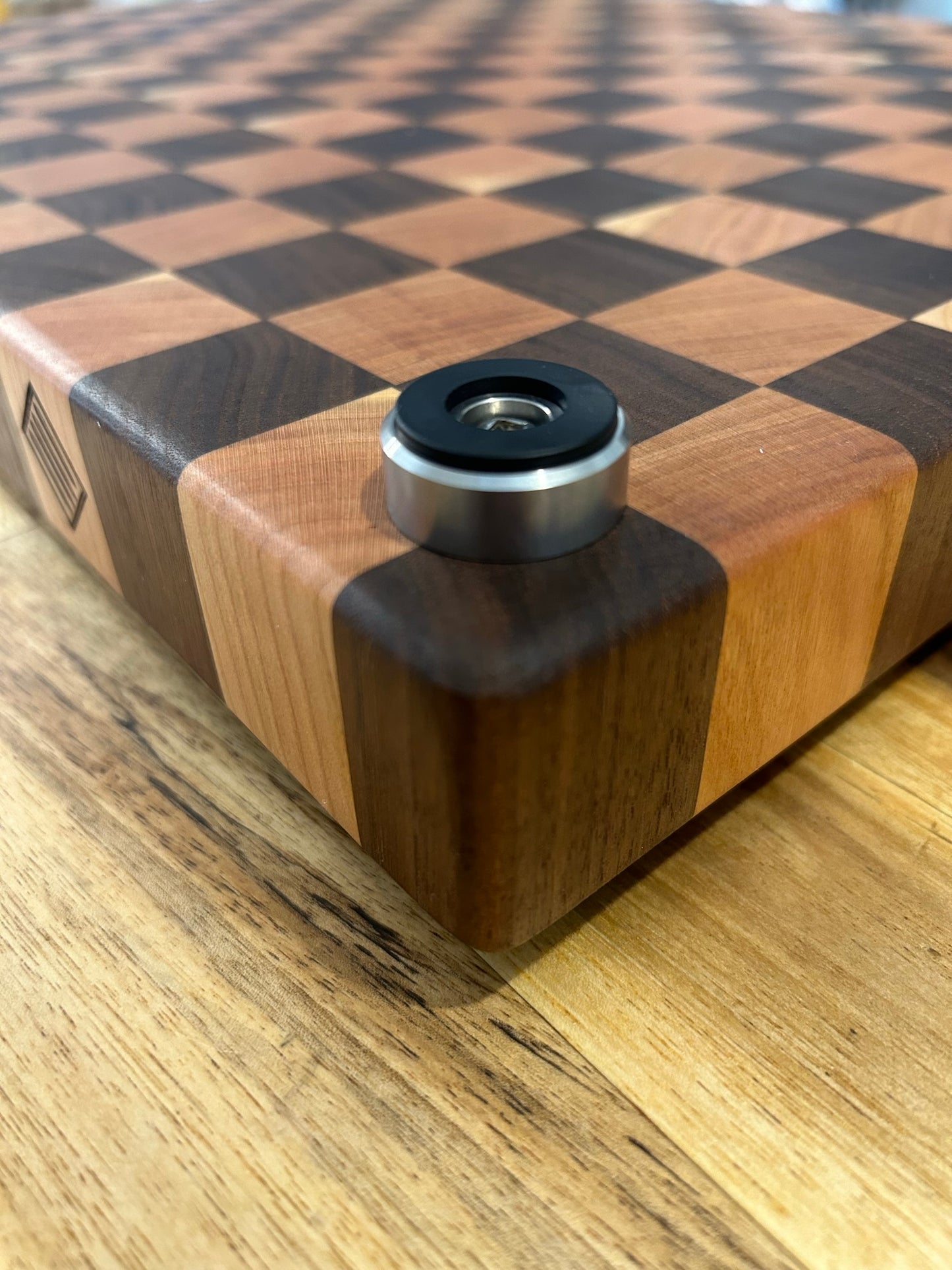 Checkered butcher block, end grain cutting board