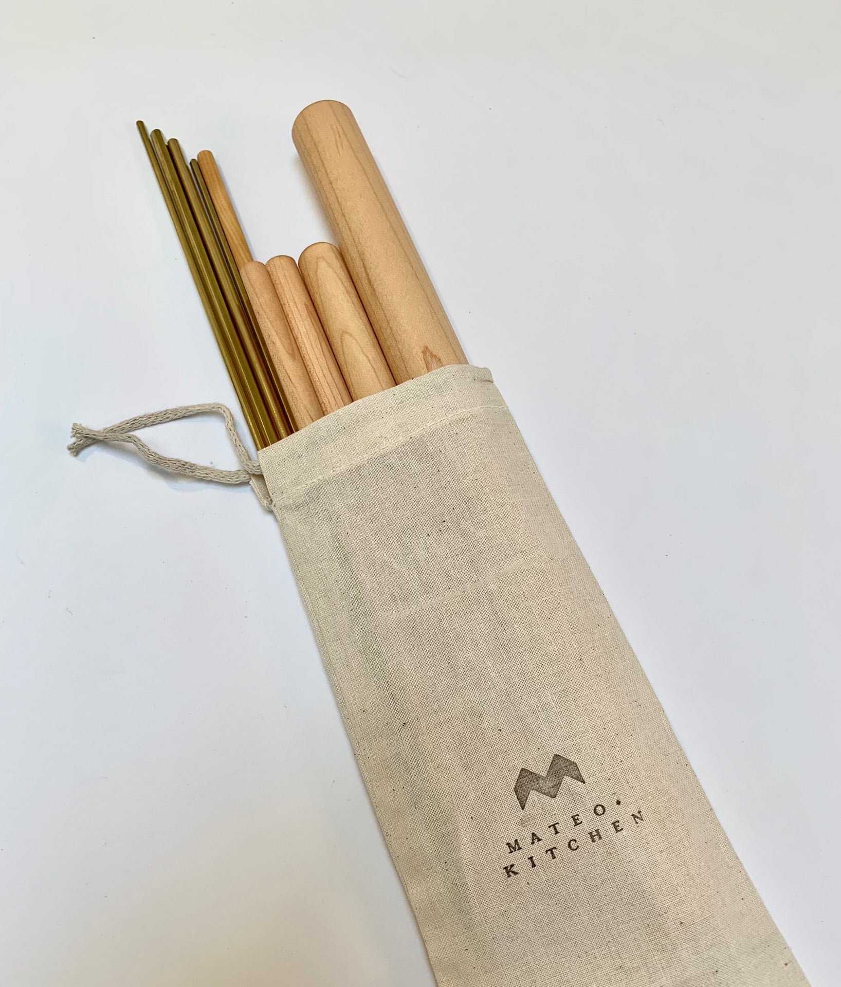 Pasta rolling pins, mini mattarelli, brass ferretto, Mateo Kitchen