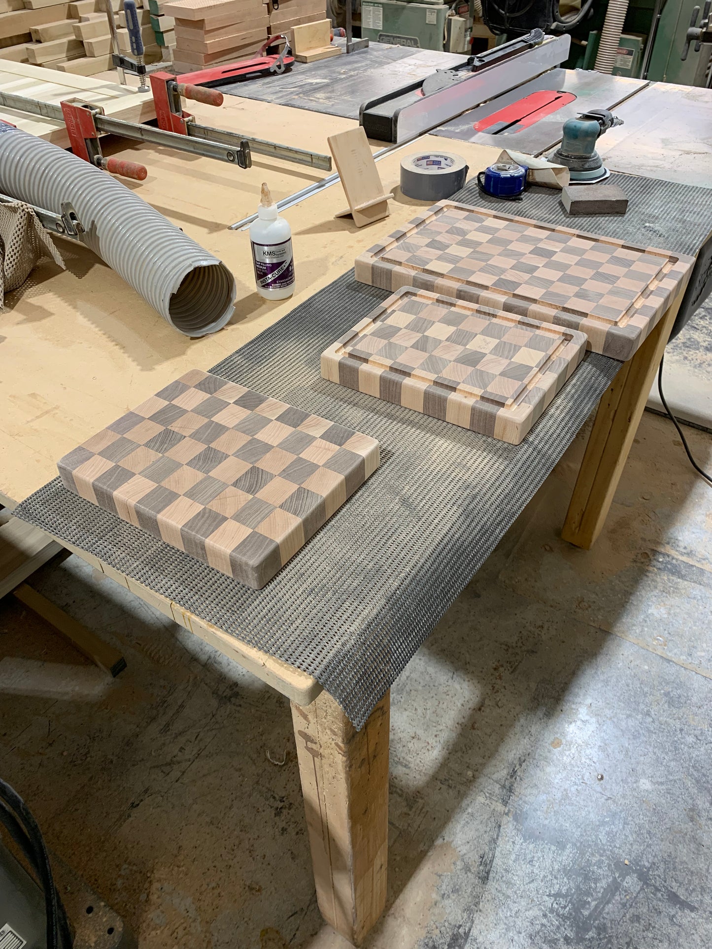 Checkered butcher block, end grain cutting board