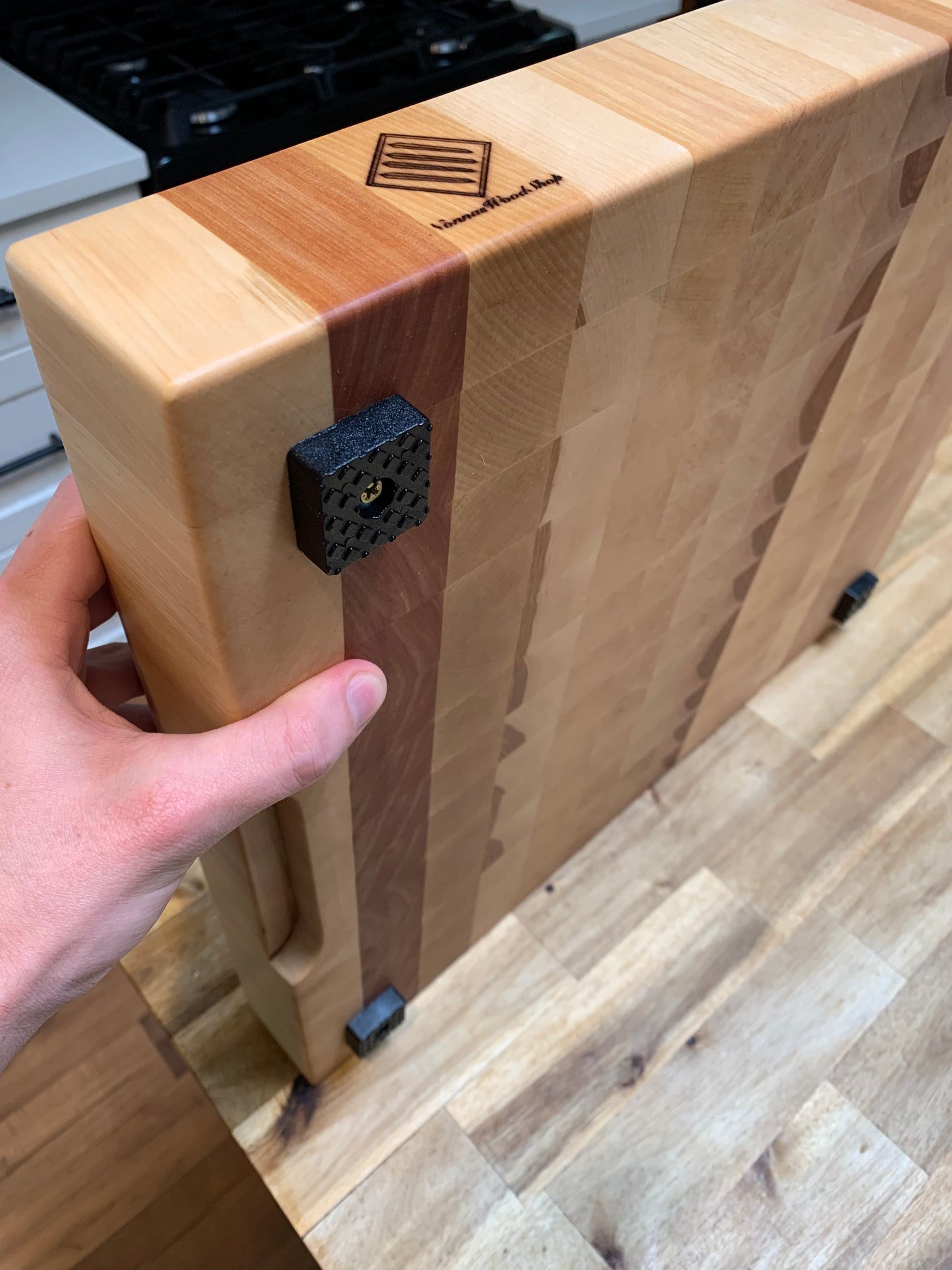 Counter top end grain butcher block, North American yellow birch