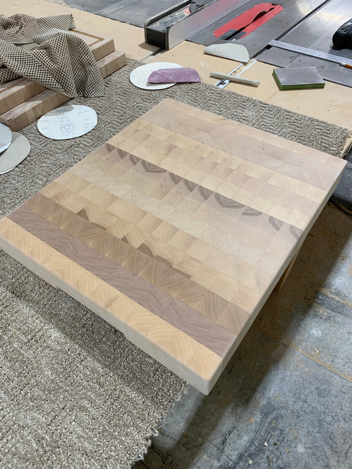 Counter top end grain butcher block, North American yellow birch