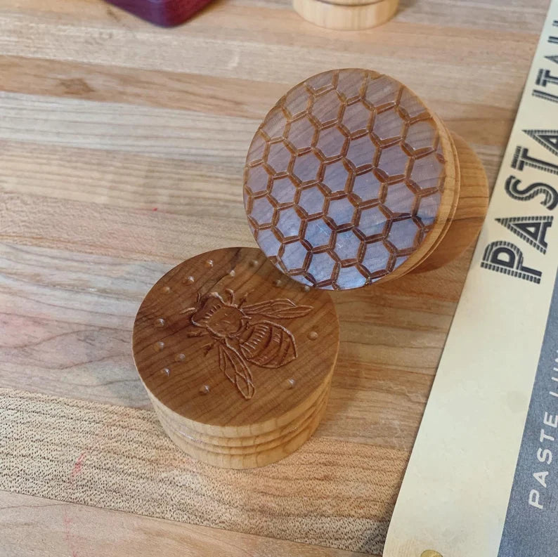 Corzetti stamp, pasta, bumble bee & honeycomb, handmade, maple